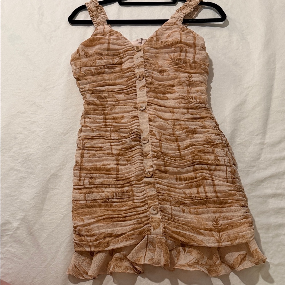 Ted Baker London Tan Ruched Mini Dress